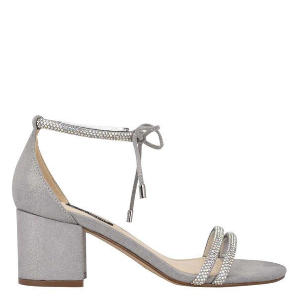Nine West Keiko Ankle Tie Dress Grey Heeled Sandals | South Africa 18P23-4C54